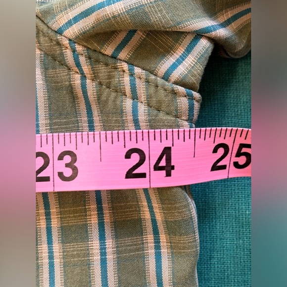 5.11 TACTICAL SERIES Men’s Button & Snap Green/Blue Plaid Short Sleeve Shirt L - Picture 9 of 10